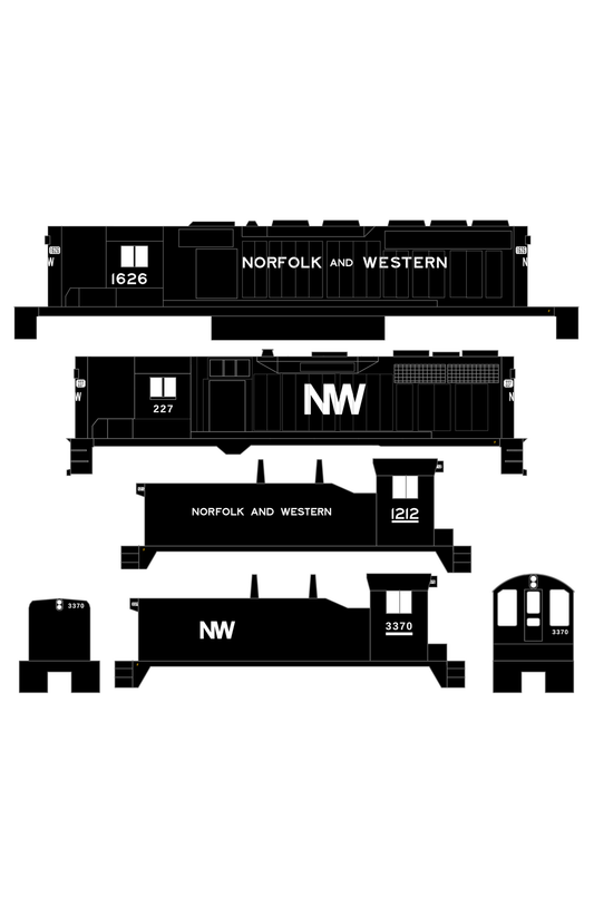 Norfolk and Western Diesel Locomotive White Late Scheme