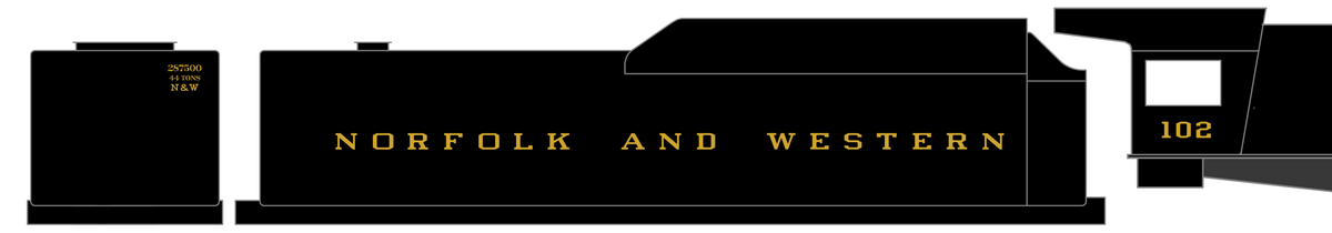 Norfolk and Western Steam Locomotive Bronze Gold