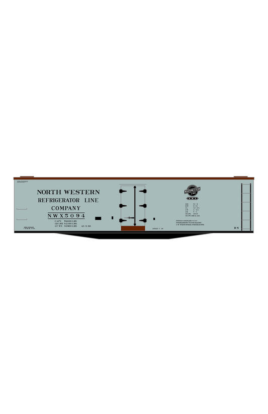 Northwestern Refrigerator Line Wood Ice Reefer Black CNW