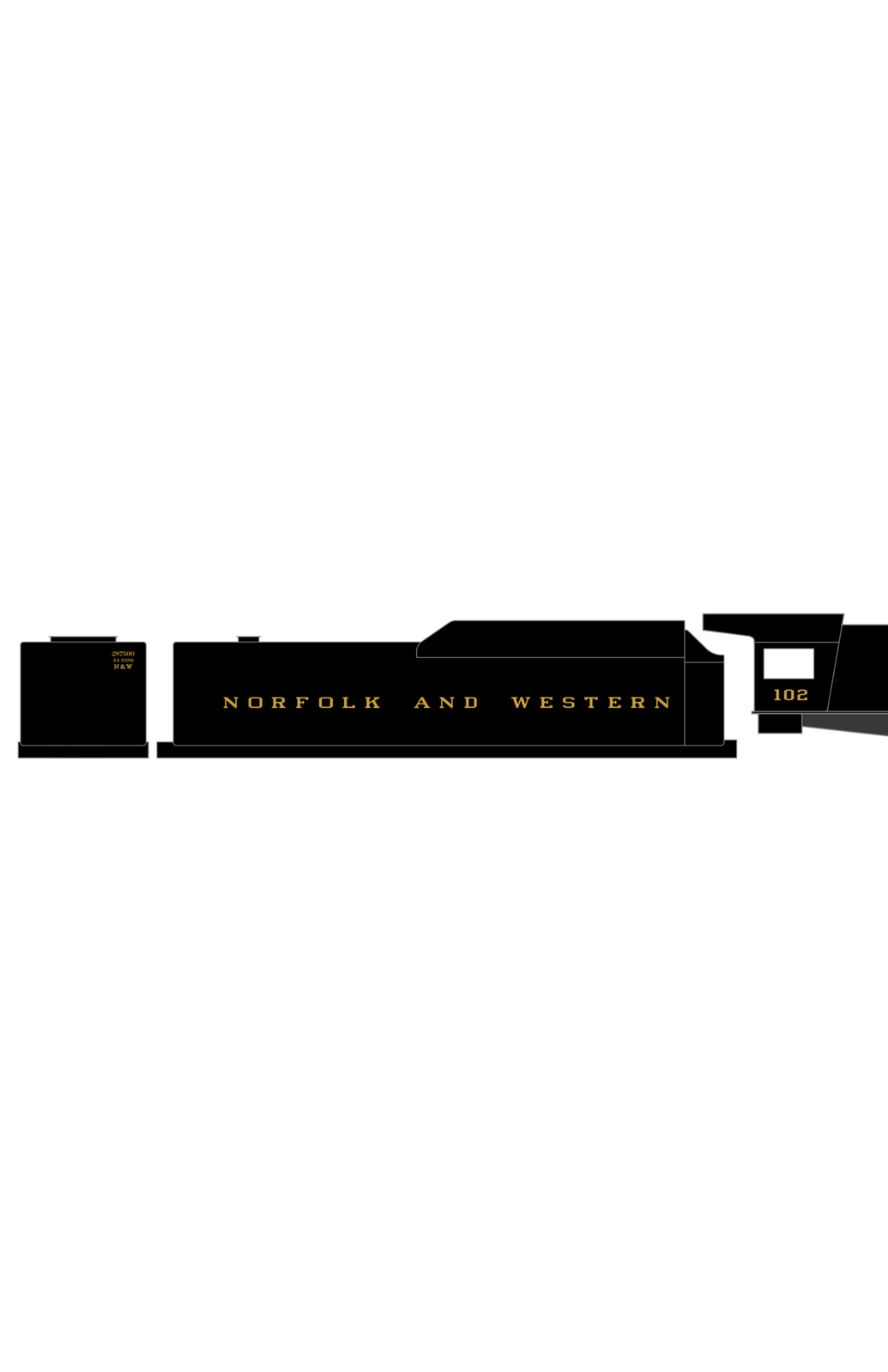 Norfolk and Western Steam Locomotive Dulux Yellow