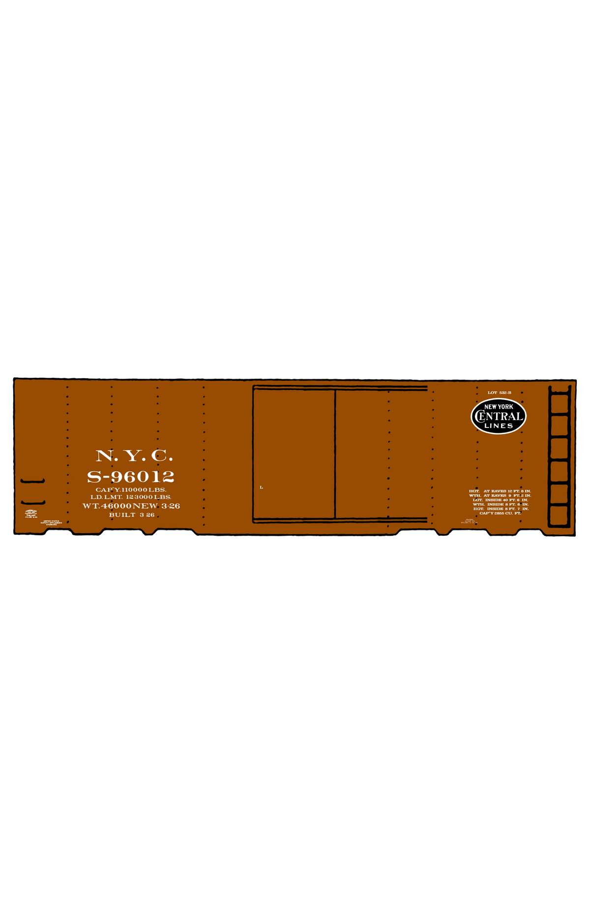 New York Central 40 Ft Boxcar White