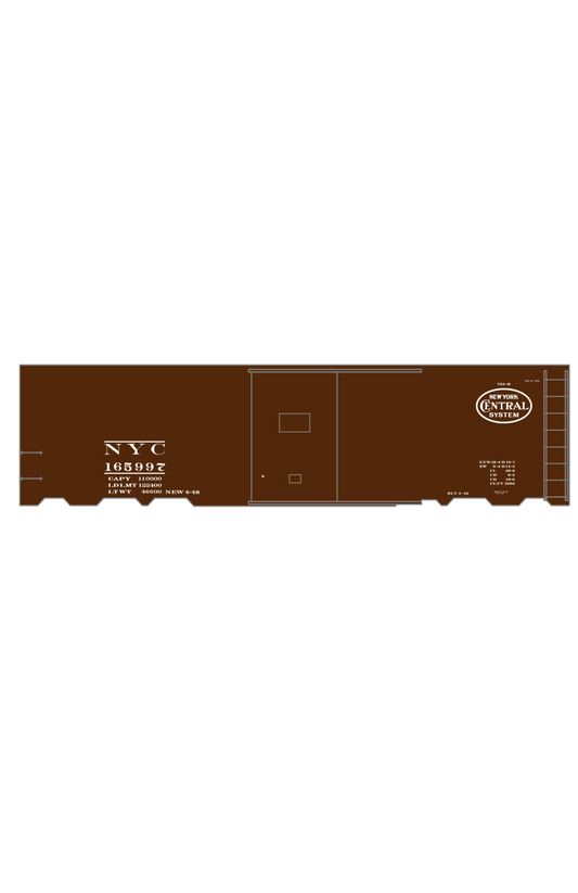 New York Central 40 Ft Boxcar White Roman Lettering
