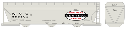 New York Central ACF Covered Hopper Black White and Red