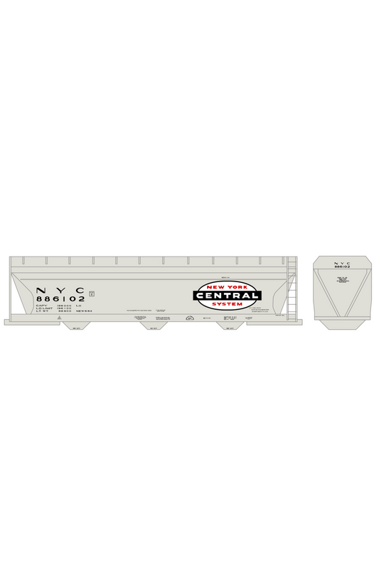 New York Central ACF Covered Hopper Black White and Red