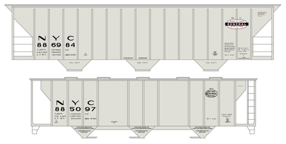 New York Central Covered Hopper Black White and Red 1960s Gothic Lettering