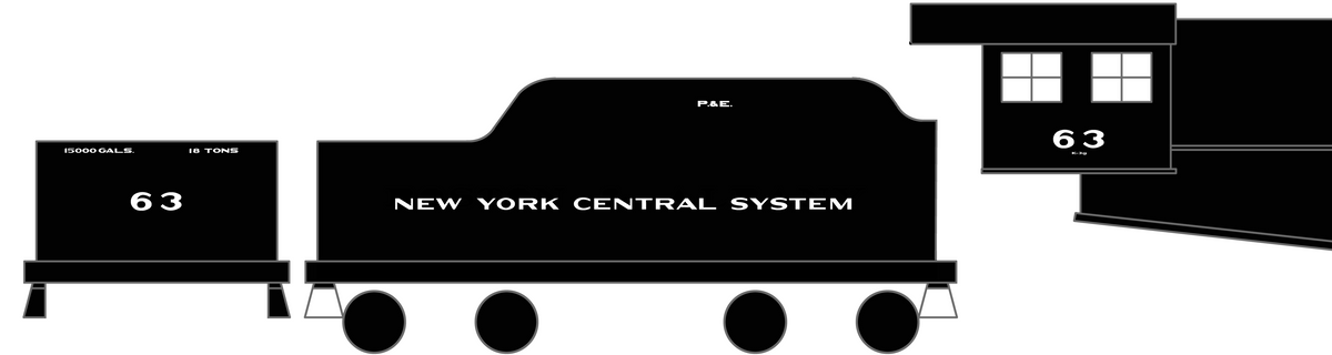 New York Central Gothic Steam Locomotive White
