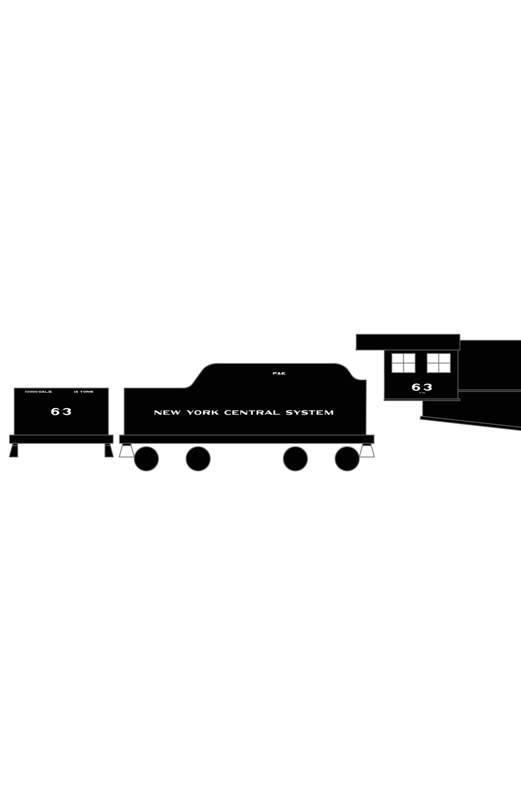 New York Central Gothic Steam Locomotive White