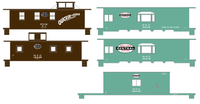 New York Central Peoria and Eastern P&LE B&A Caboose White Gothic Lettering