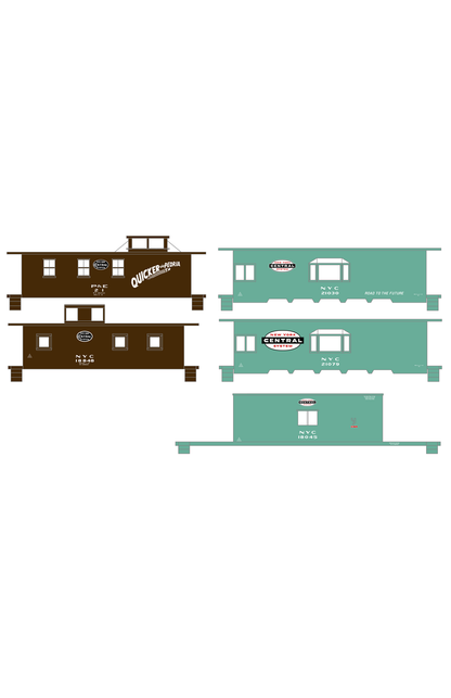 New York Central Peoria and Eastern P&LE B&A Caboose White Gothic Lettering