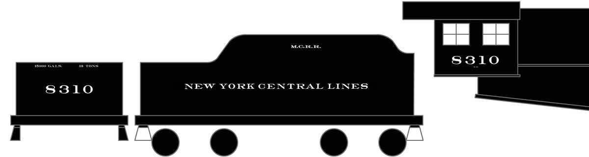 New York Central Roman Steam Locomotive White