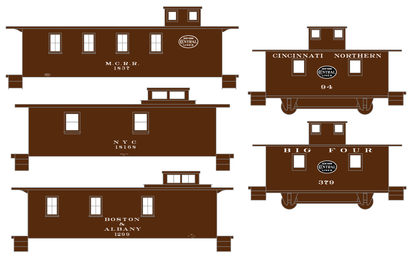 New York Central Cabooses White Roman Lettering