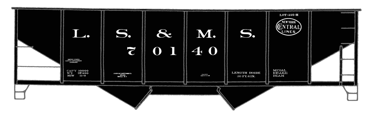 New York Central System Rebuilt Twin Hopper White