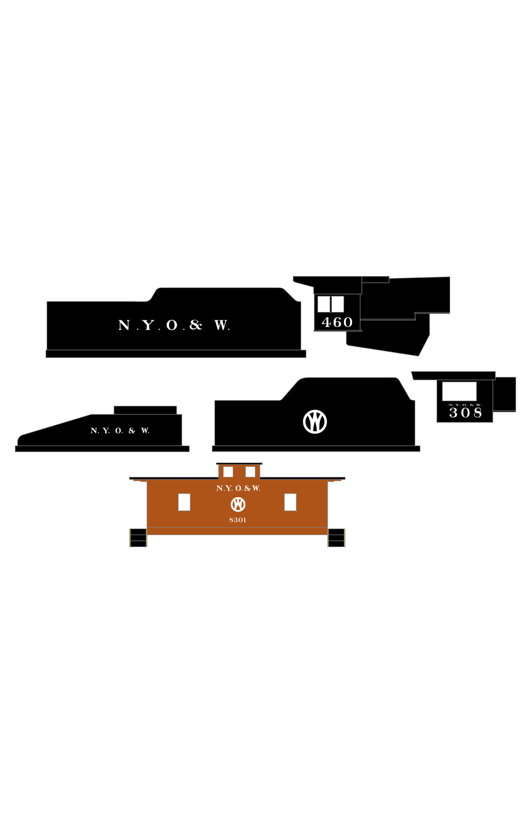New York, Ontario and Western Steam Locomotive White