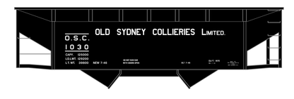 Old Sydney Collieries Ltd Offset Twin Hopper White Nova Scotia - Decal