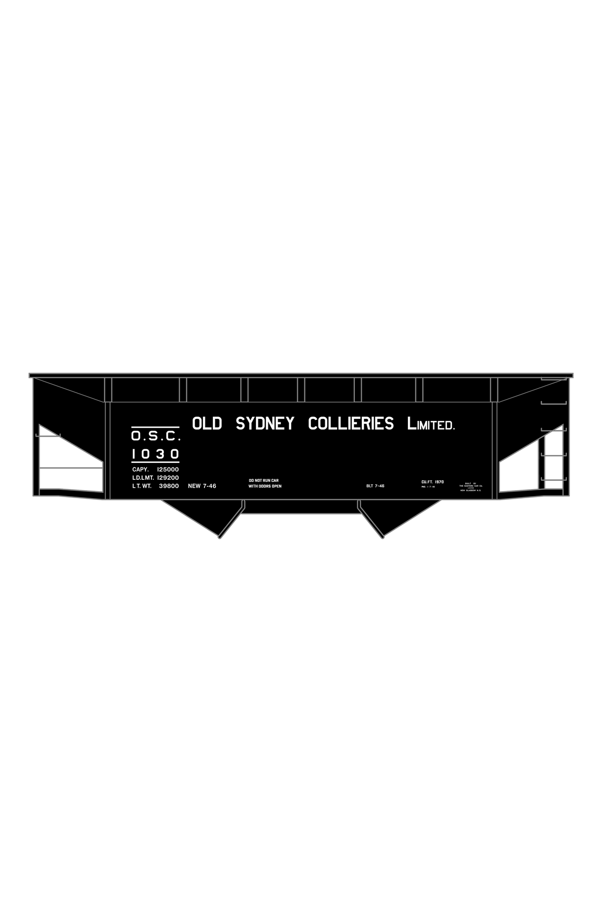Old Sydney Collieries Ltd Offset Twin Hopper White Nova Scotia