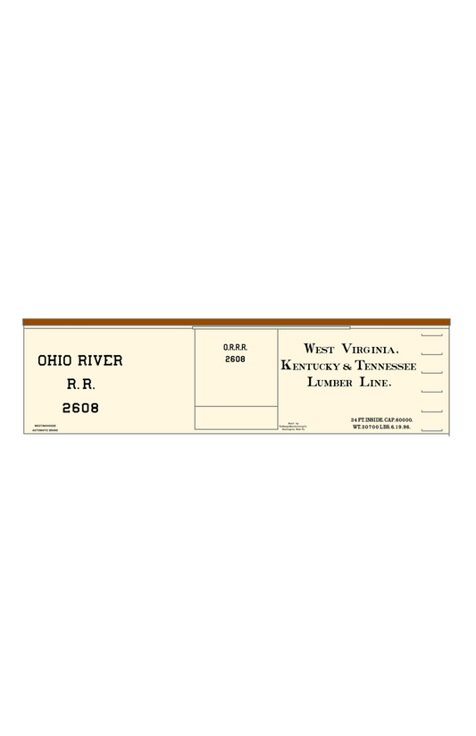 Ohio River Railroad 36 Ft Wood Boxcar Black