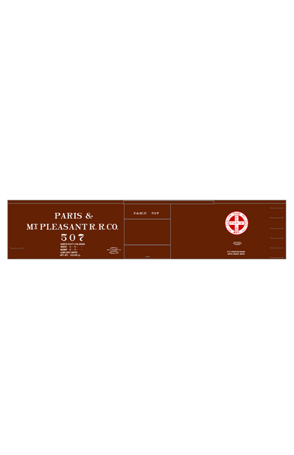 Paris and Mt Pleasant Railroad 40 Ft Wood Boxcar White and Red Texas