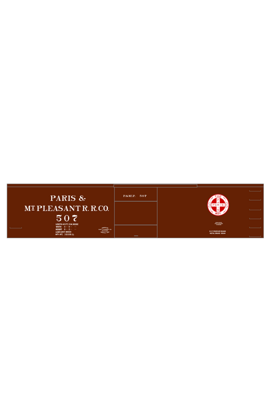 Paris and Mt Pleasant Railroad 40 Ft Wood Boxcar White and Red Texas