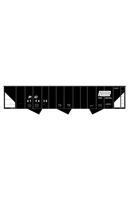 Penn Central H43 Triple Hopper White