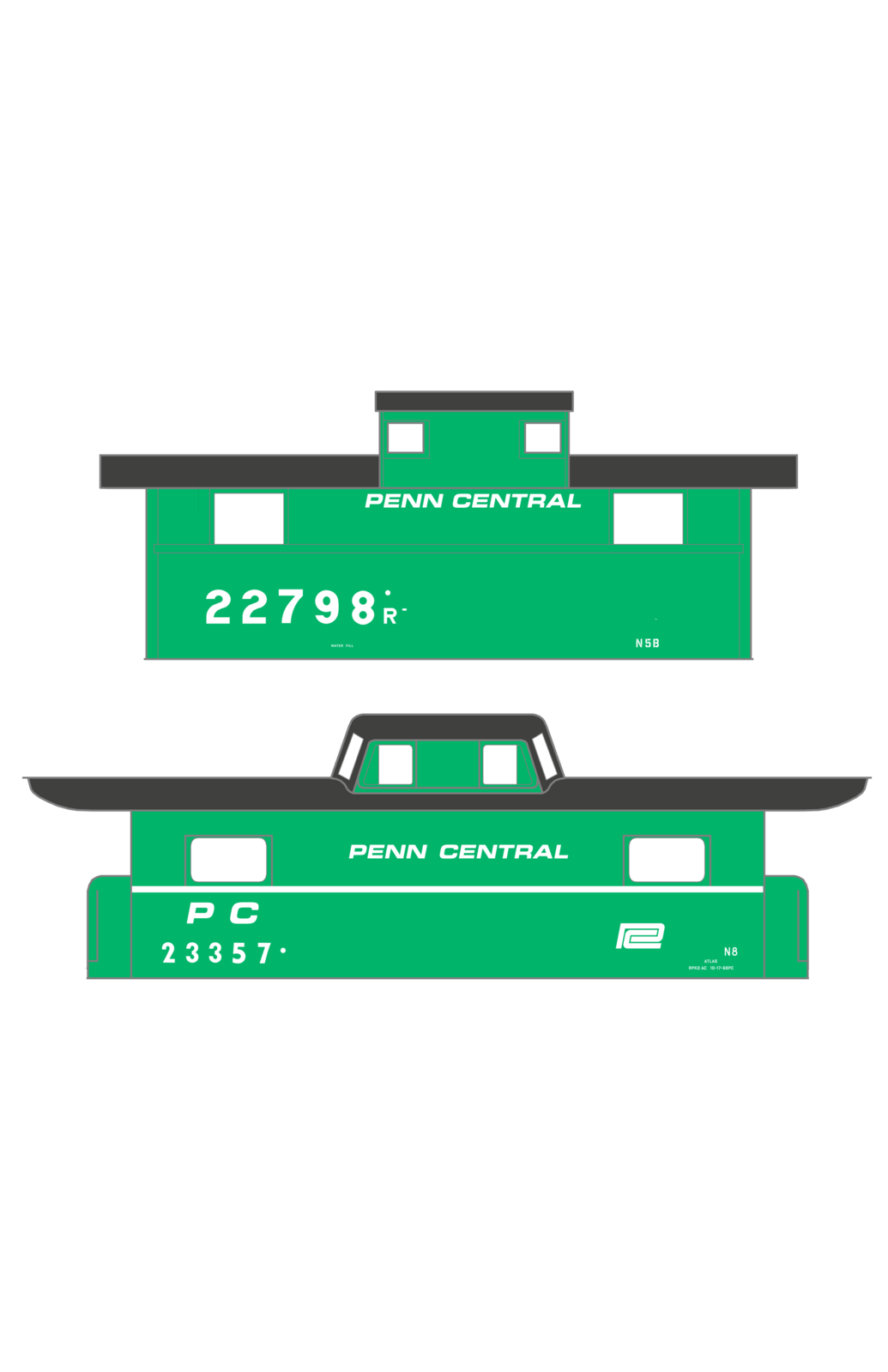 Penn Central PC Caboose White