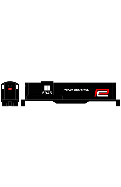 Penn Central Diesel Locomotive Red and White Heralds