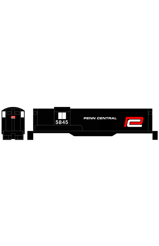 Penn Central Diesel Locomotive Red and White Heralds