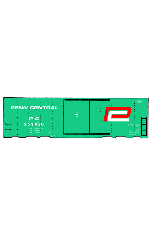 Penn Central 40 Ft Boxcar Red and White Heralds