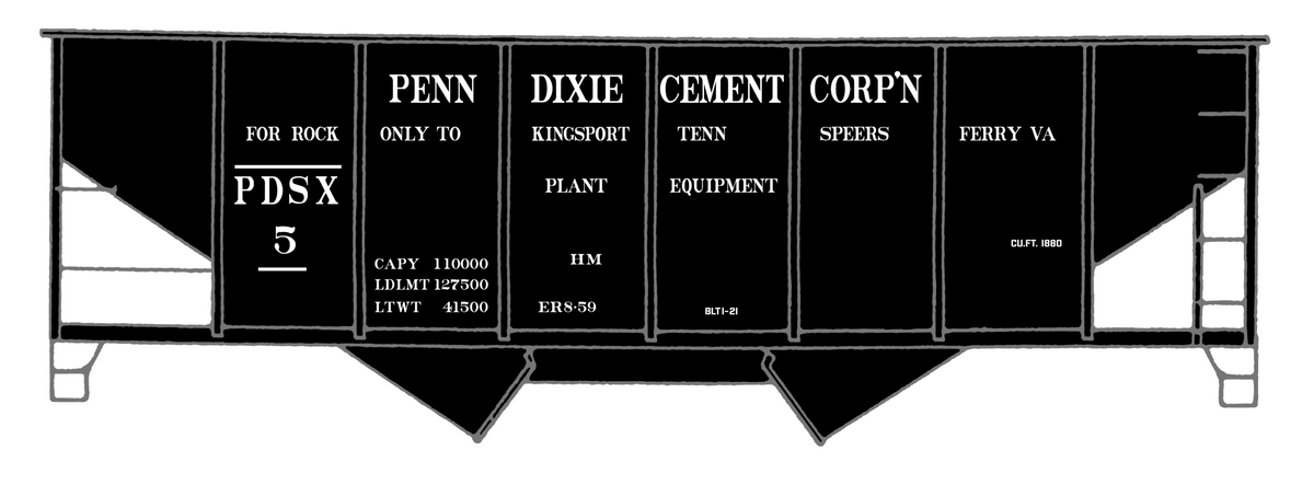 Penn Dixie Cement Corp. Ribbed Twin Hopper White