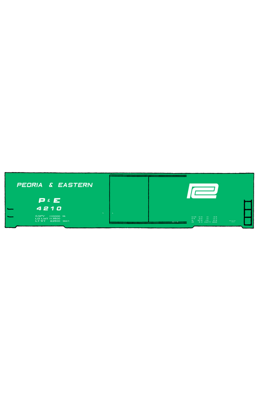 Peoria and Eastern 50 Ft Boxcar White Penn Central