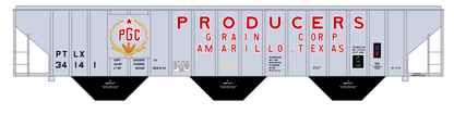 Producers Grain Corp Amarillo Texas PS2-CD Covered Hopper Red, Yellow and White