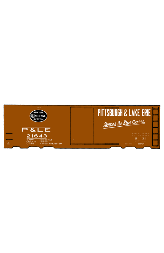Pittsburgh and Lake Erie 40 Ft Boxcar Serves the Steel Centers P&LE