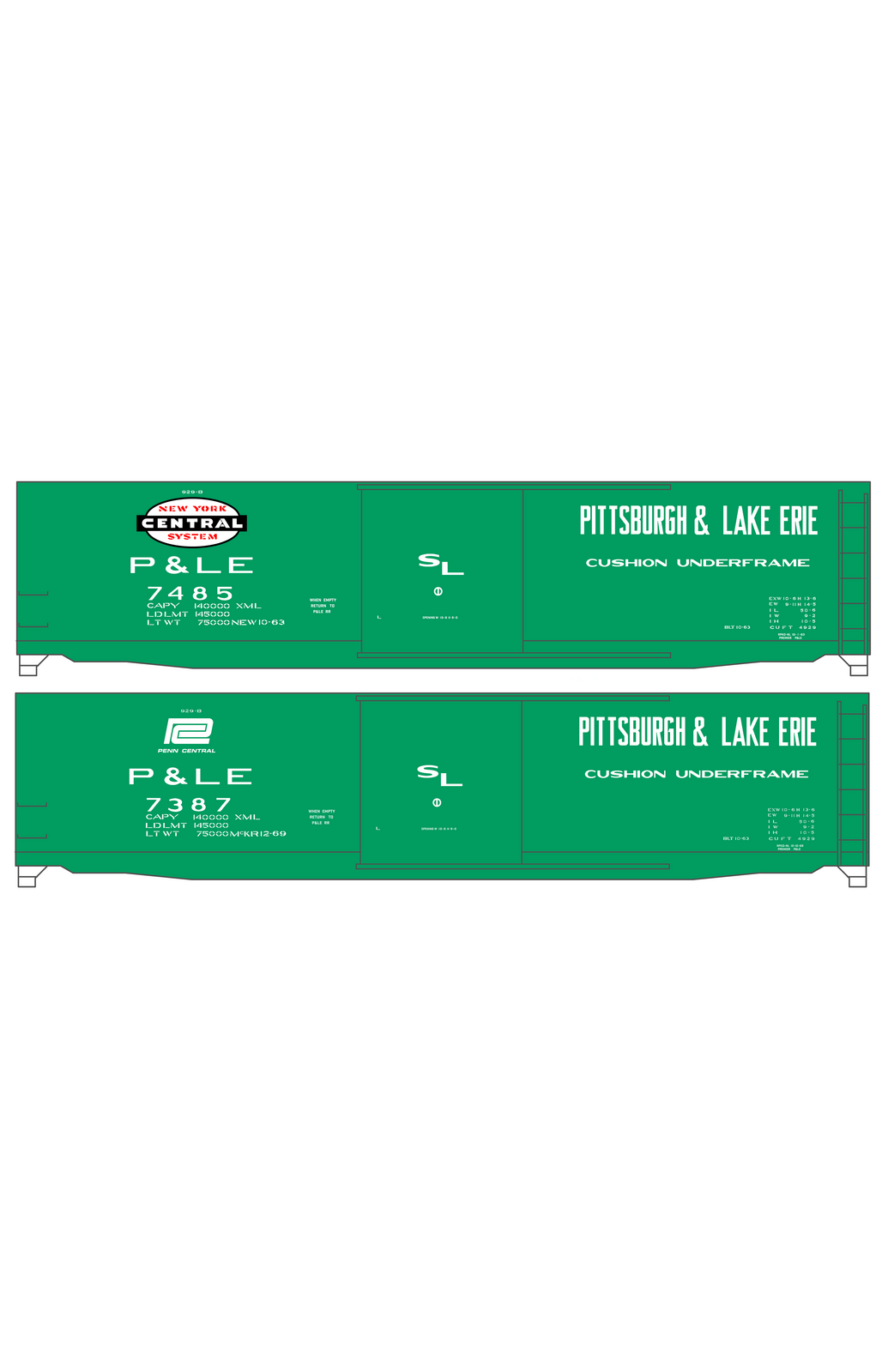 Pittsburgh and Lake Erie 50 Ft Boxcar White Cigar Band/PC