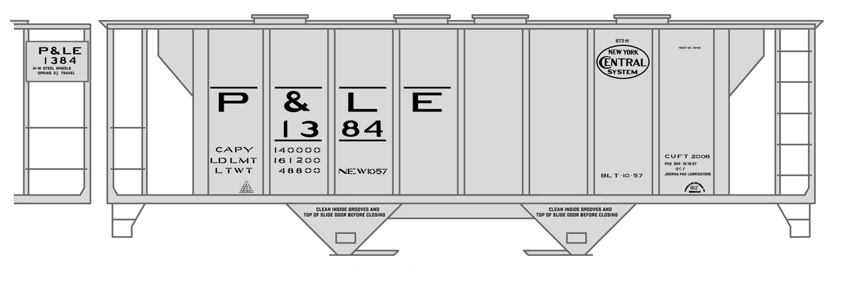 Pittsburgh and Lake Erie Covered Hopper Black New York Central P&LE