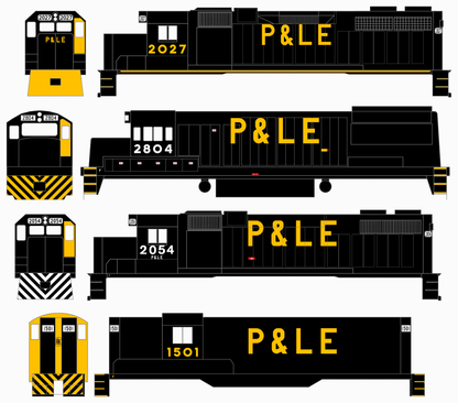 Pittsburgh and Lake Erie Diesel Locomotive Yellow and White