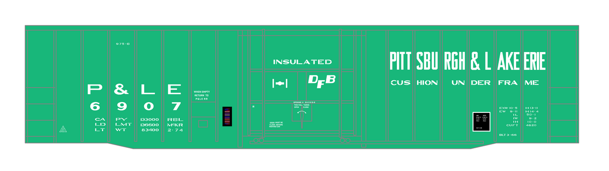 Pittsburgh and Lake Erie Insulated 50 Ft Boxcar White