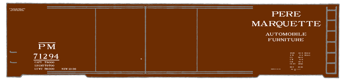 Pere Marquette 50 Ft Double Door Boxcar White