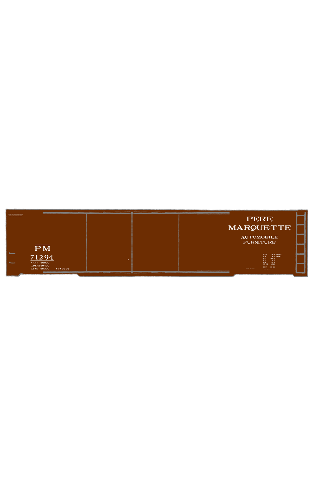 Pere Marquette 50 Ft Double Door Boxcar White