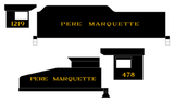 Pere Marquette Steam Locomotive Dulux Gold  - Decal