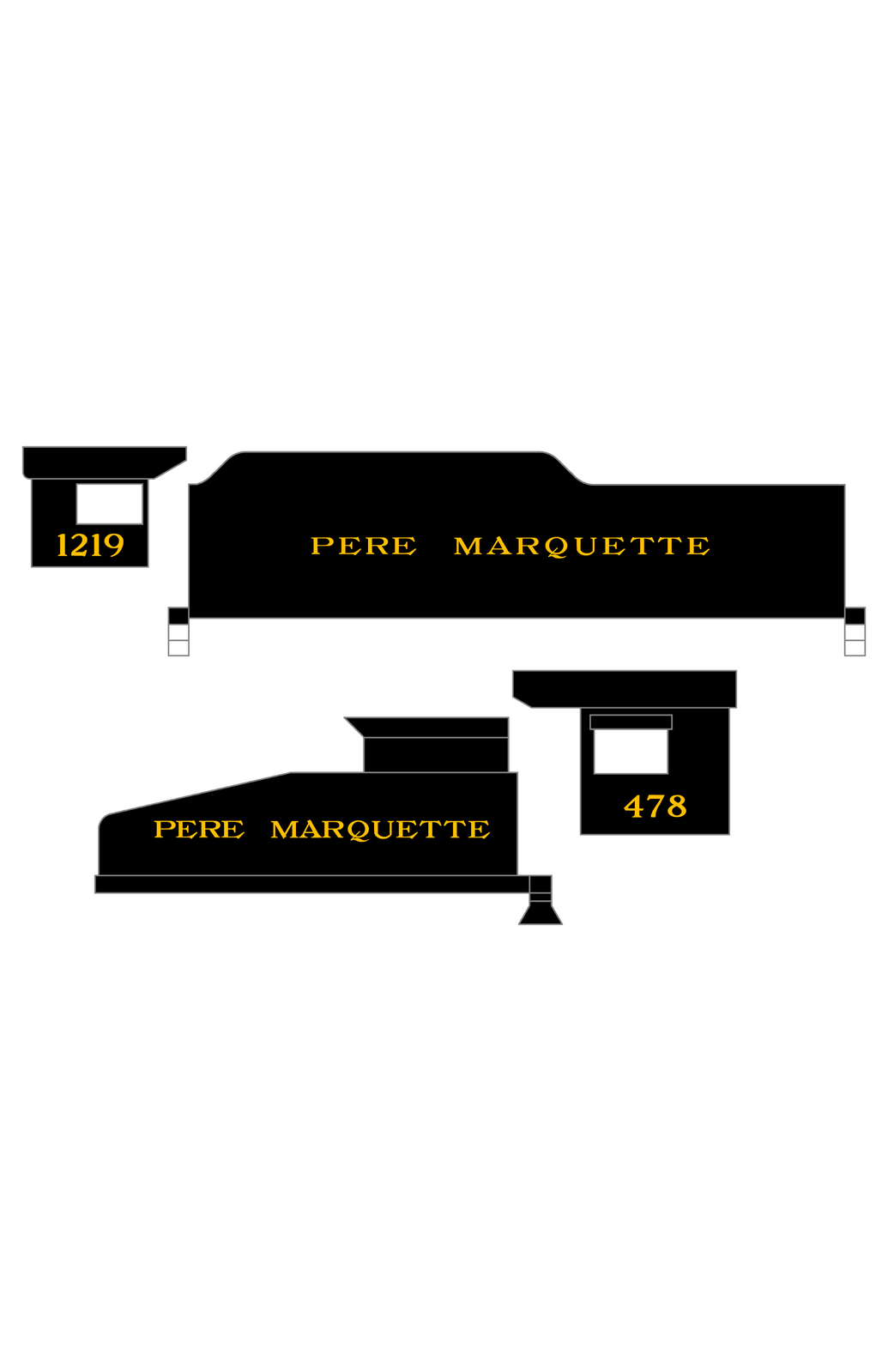 Pere Marquette Steam Locomotive Dulux Gold