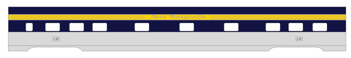 Pere Marquette Streamlined Passenger Car Silver and Blue