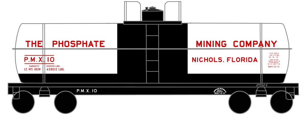 The Phosphate Mining Company Tank Car Red and White Nichols, Florida