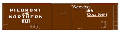 Piedmont and Northern 40 Ft Double Sheathed Boxcar White