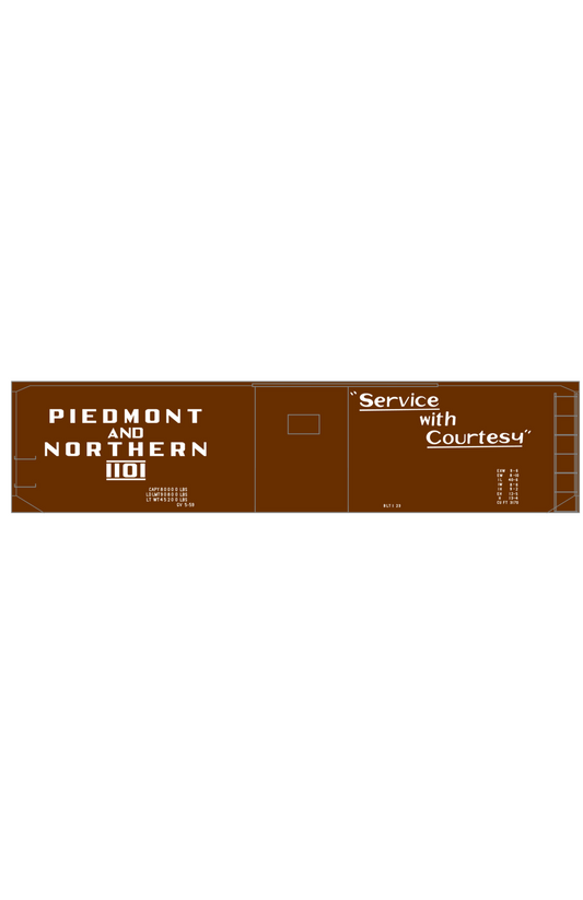 Piedmont and Northern 40 Ft Double Sheathed Boxcar White