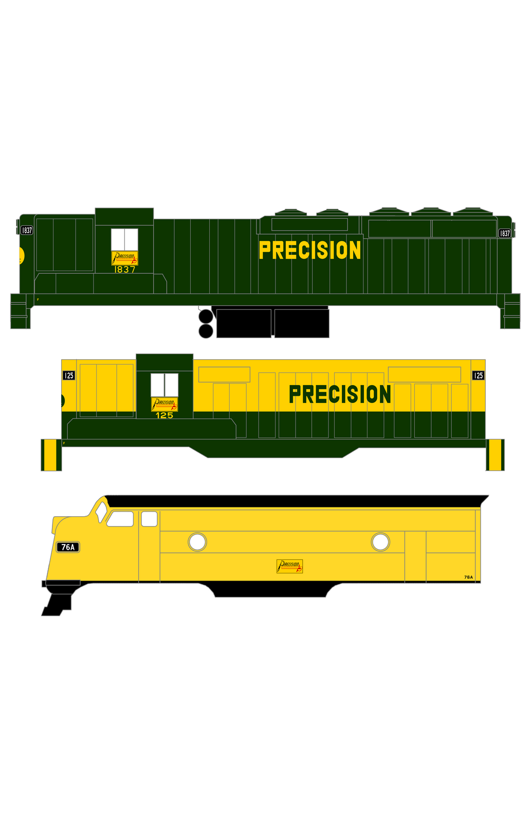 Precision National Corp Diesel Locomotive Yellow and Green