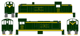 Piedmont and Northern ALCO Hood Diesel Or Switcher Yellow Small Lettering