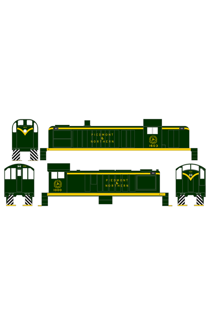Piedmont and Northern ALCO Hood Diesel Or Switcher Yellow Small Lettering