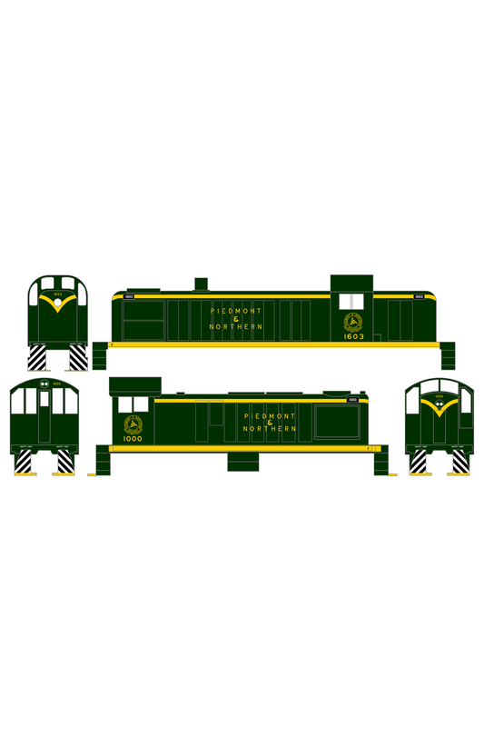 Piedmont and Northern ALCO Hood Diesel Or Switcher Yellow Small Lettering