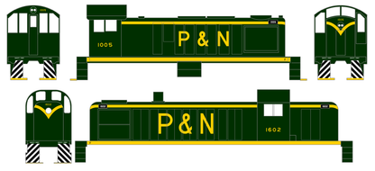 Piedmont and Northern ALCO Hood Diesel Or Switcher Yellow Big P&N