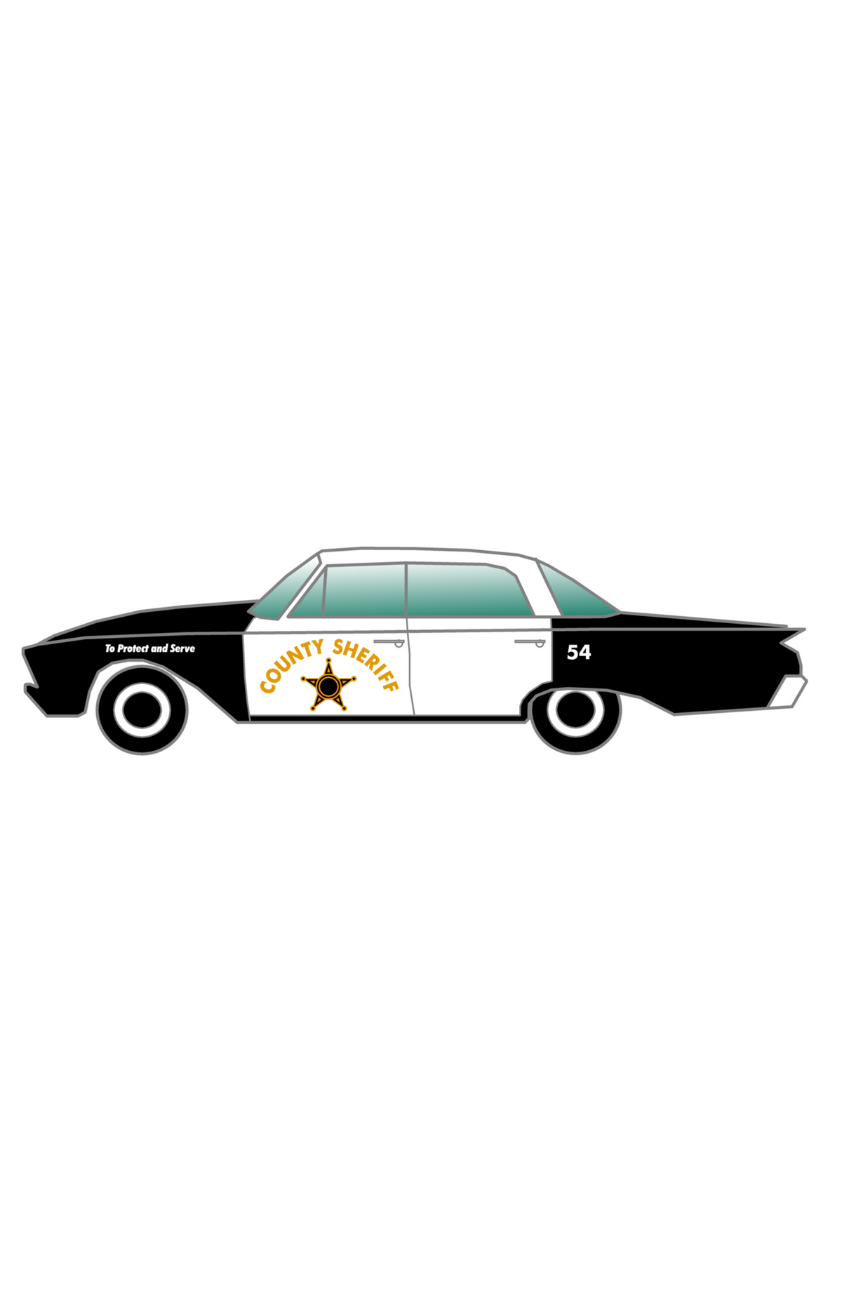 Police Car Markings  Gold, Silver Black and White