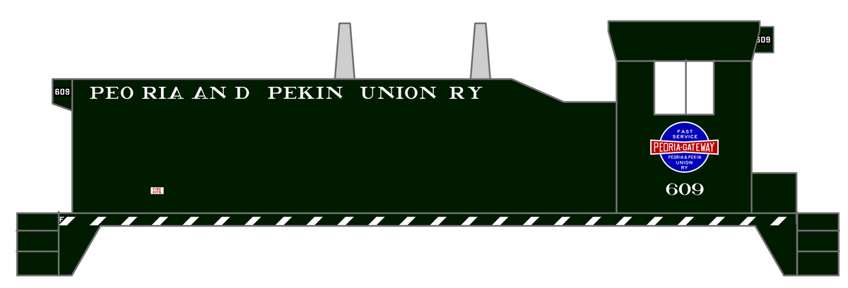 Peoria and Pekin Union Diesel Locomotive White